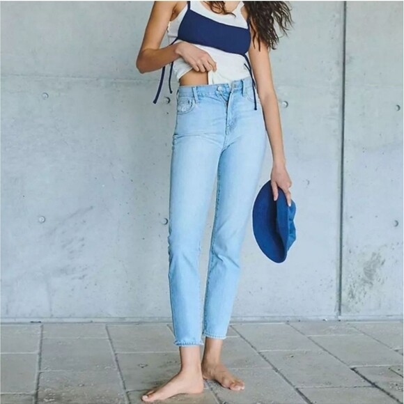 MADEWELL The Perfect Summer Jean Light Wash size 24 Aesthetic Effortless Cropped - Picture 1 of 14